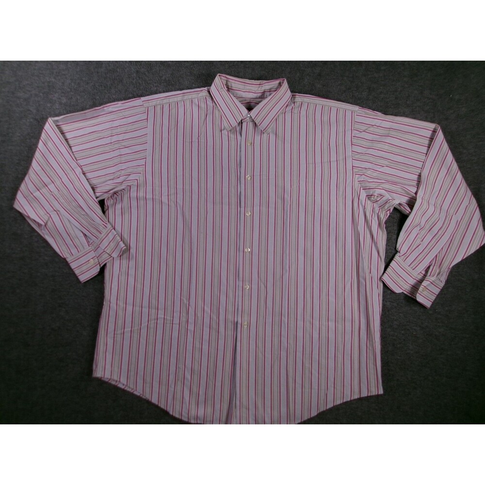 Vintage Jhane Barnes Shirt Men 17.5 Striped Button Up Classic Casual Office Work